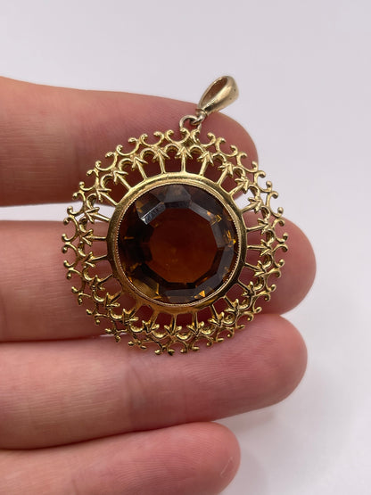 9ct gold citrine pendant