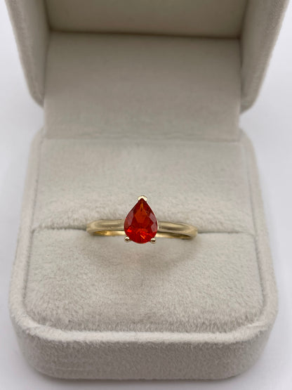 9ct gold fire opal ring