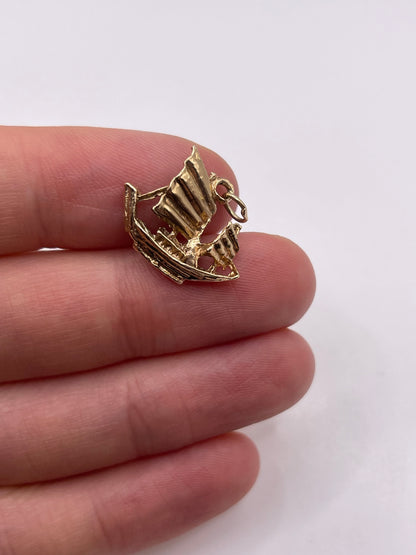 9ct gold ship charm
