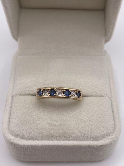 9ct gold sapphire and diamond ring