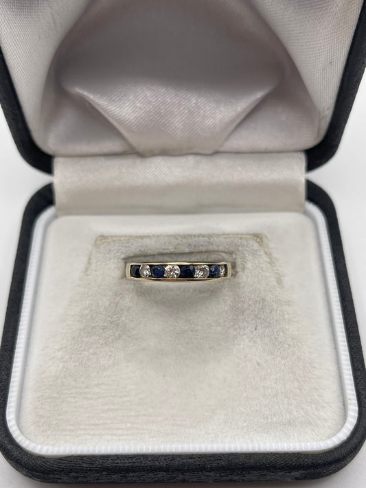 9ct gold sapphire and diamond ring