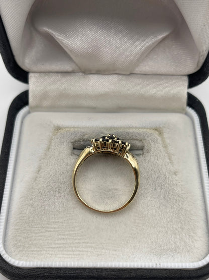 9ct gold sapphire and diamond ring