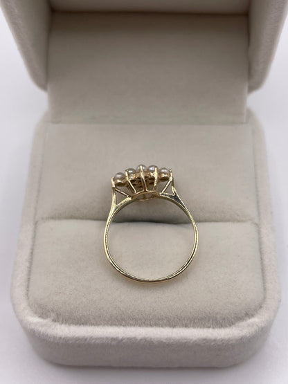 9ct gold pearl cluster ring