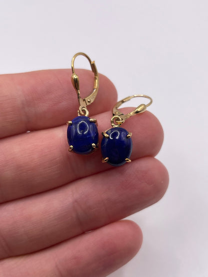 9ct gold lapis lazuli earrings