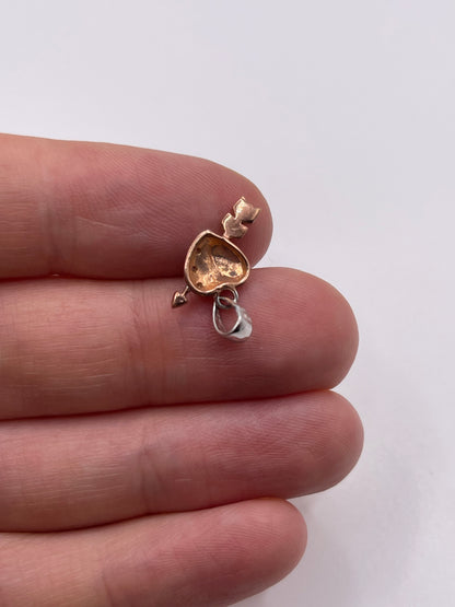 9ct two tone gold diamond heart pendant