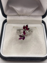 Load image into Gallery viewer, 18ct white gold ruby and diamond ring
