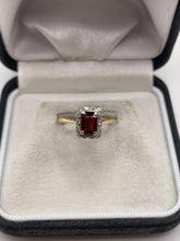 Load image into Gallery viewer, 18ct gold garnet and diamond ring
