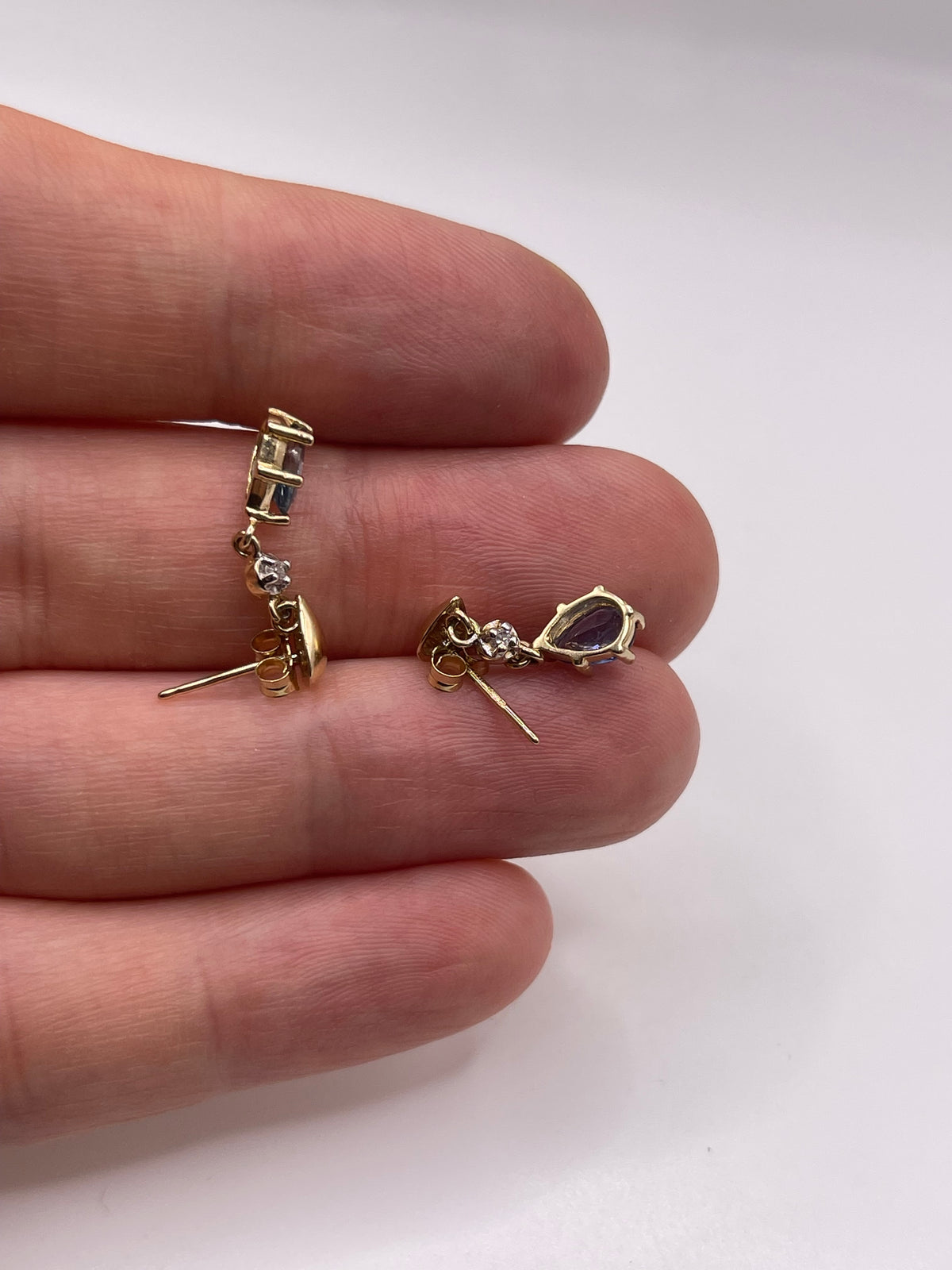 9ct gold sapphire and diamond earrings