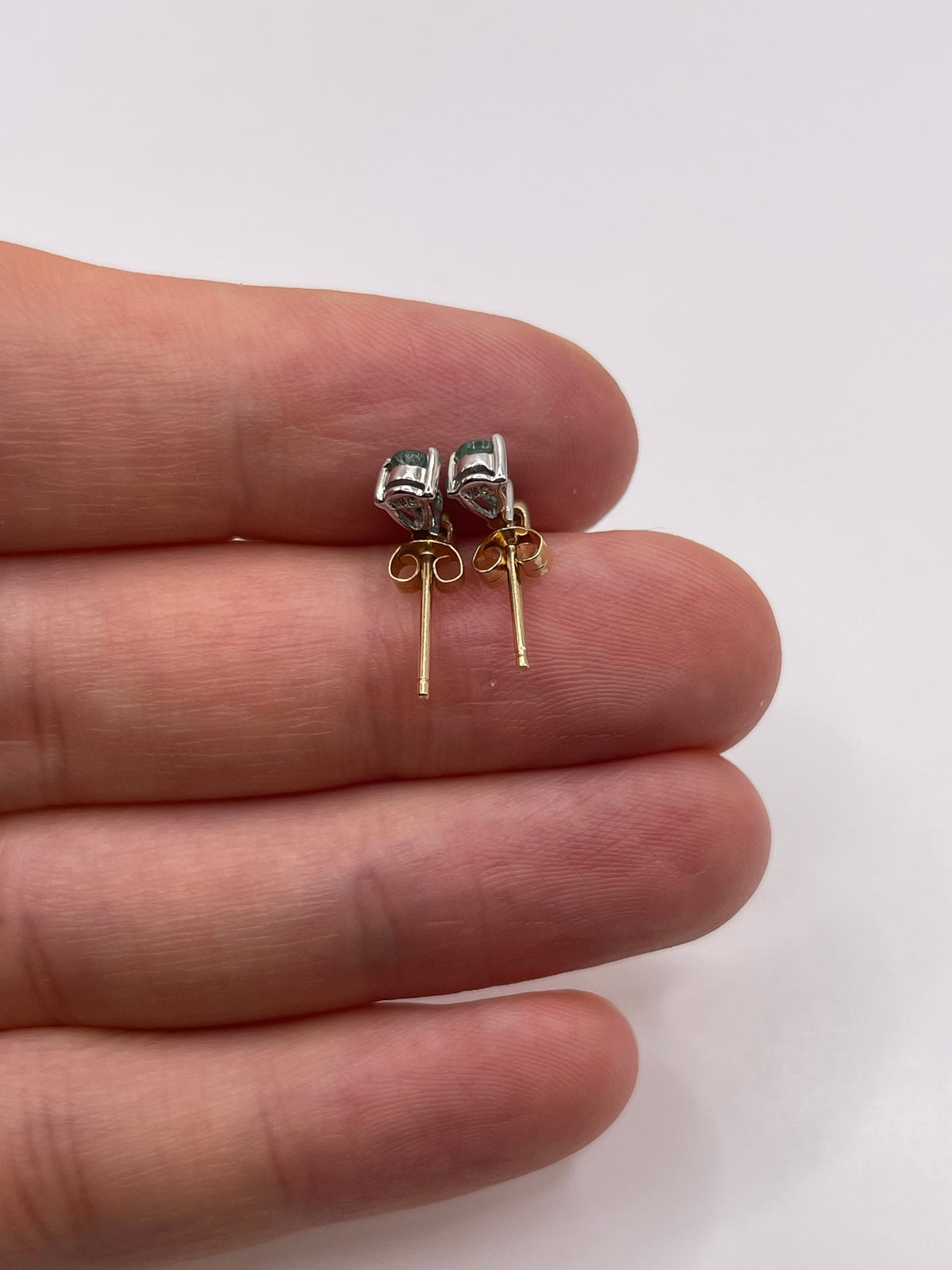 9ct gold emerald and diamond earrings