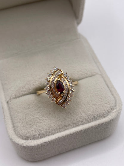 14ct gold ruby and diamond ring
