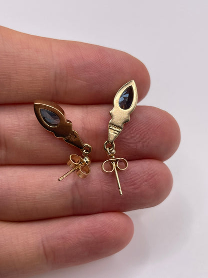 9ct gold blue topaz earrings
