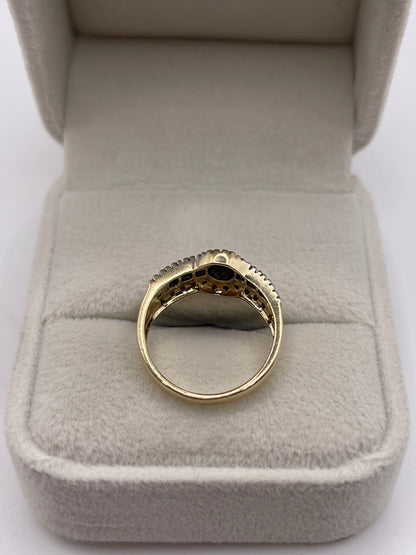 9ct gold sapphire and diamond ring