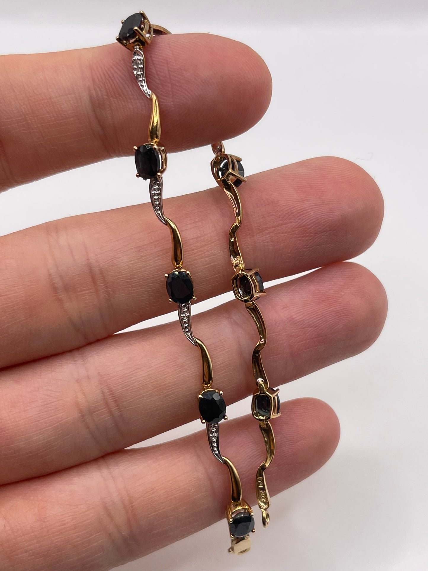 9ct gold sapphire and diamond bracelet
