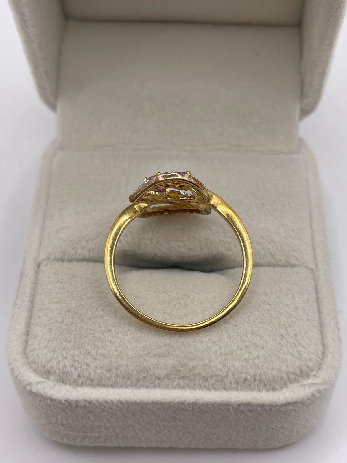 9ct gold ruby and diamond ring