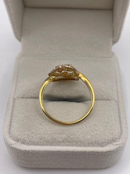9ct gold ruby and diamond ring