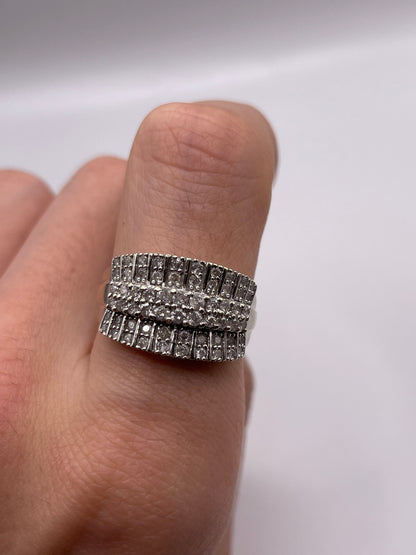 9ct white gold diamond cluster ring