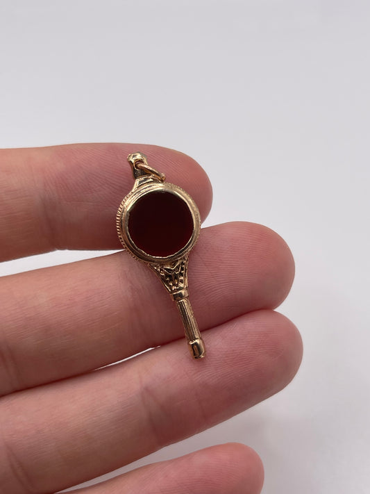 9ct rose gold bloodstone / carnelian pendant