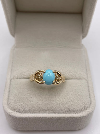 9ct gold turquoise ring