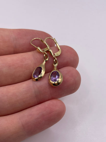 9ct gold amethyst earrings