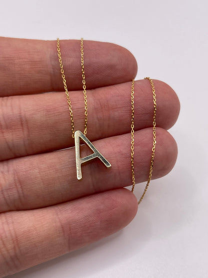 9ct gold initial A necklace