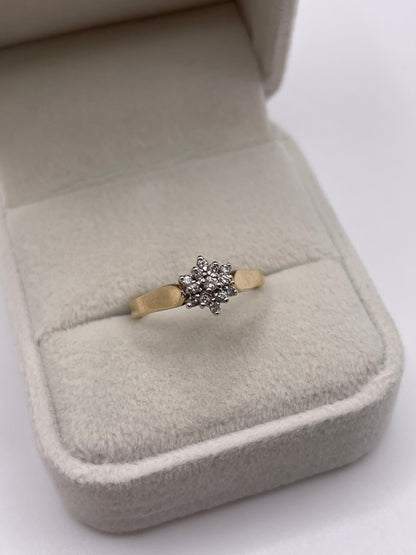 14ct gold diamond cluster ring