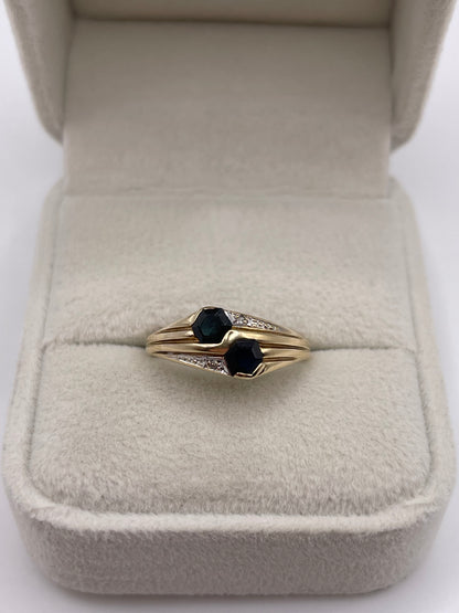 9ct gold sapphire and diamond ring