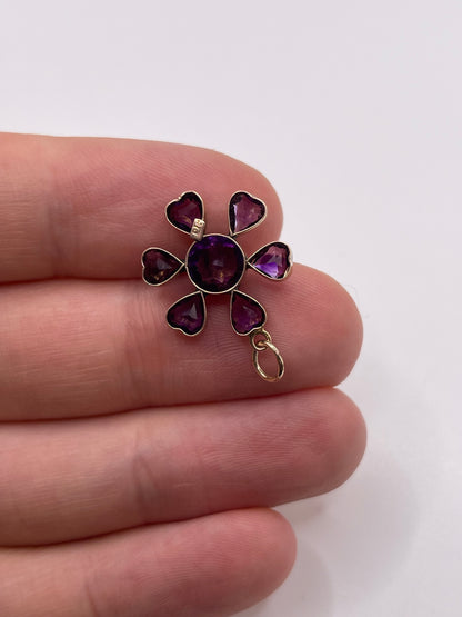 Antique 9ct gold amethyst pendant