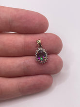 Load image into Gallery viewer, 9ct gold mystic topaz and diamond pendant
