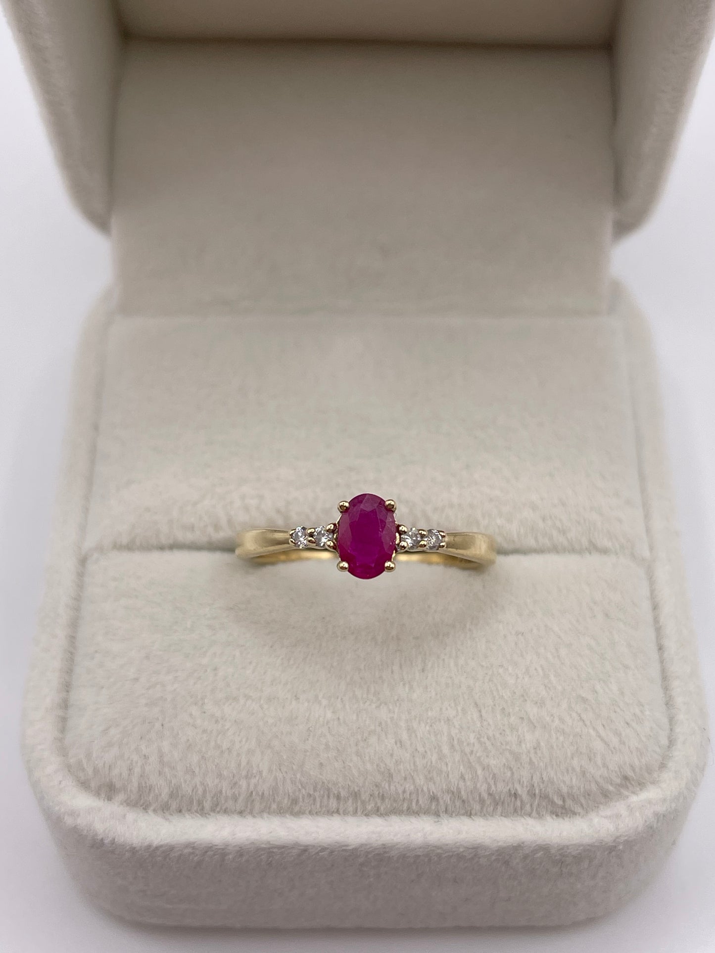 9ct gold ruby and diamond ring