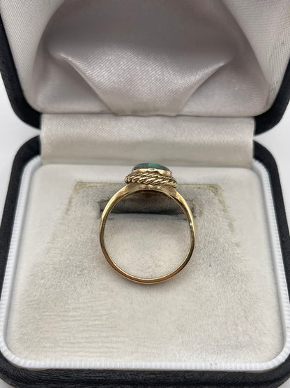 9ct gold black opal ring