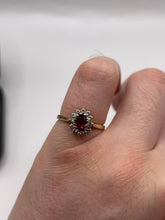Load image into Gallery viewer, 9ct gold ruby and cz ring
