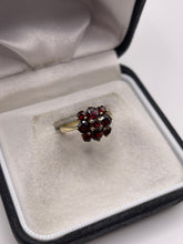 Load image into Gallery viewer, 9ct gold garnet cluster ring
