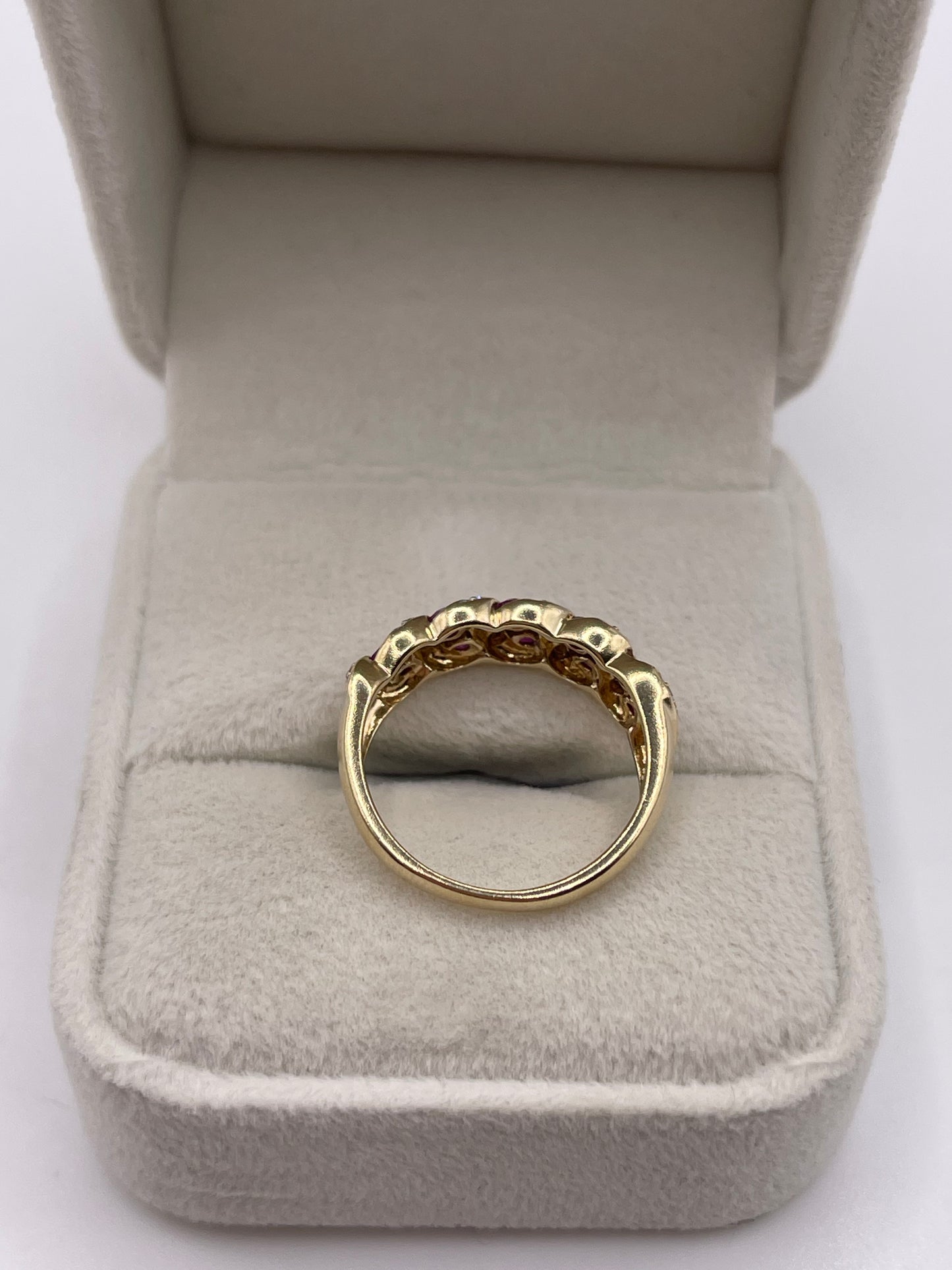 9ct gold ruby and diamond ring