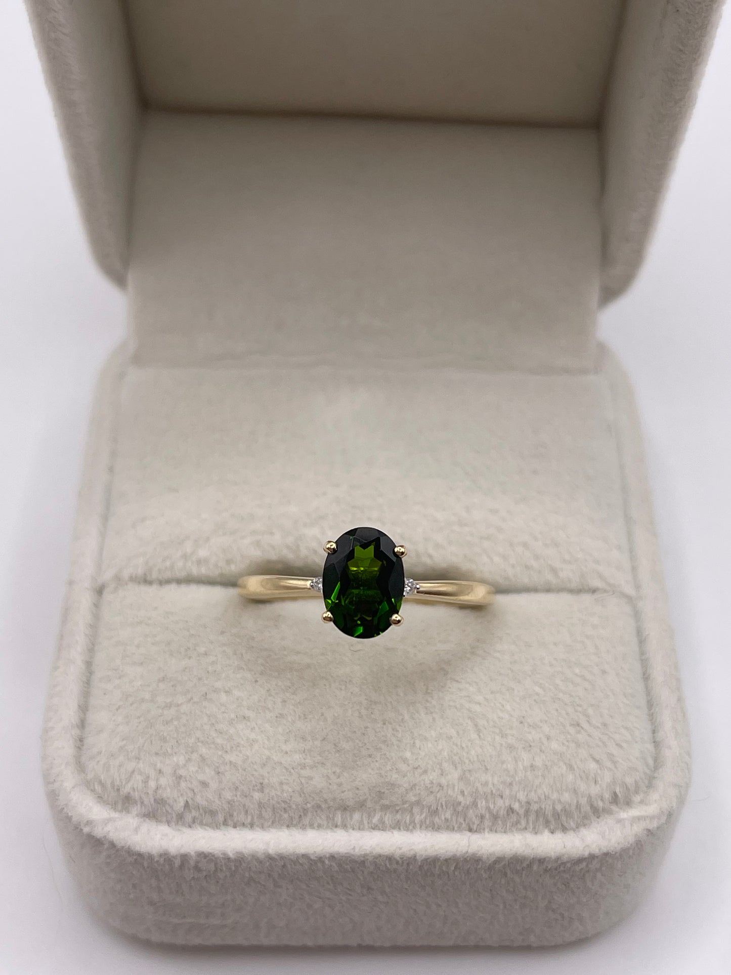9ct gold tourmaline and diamond ring