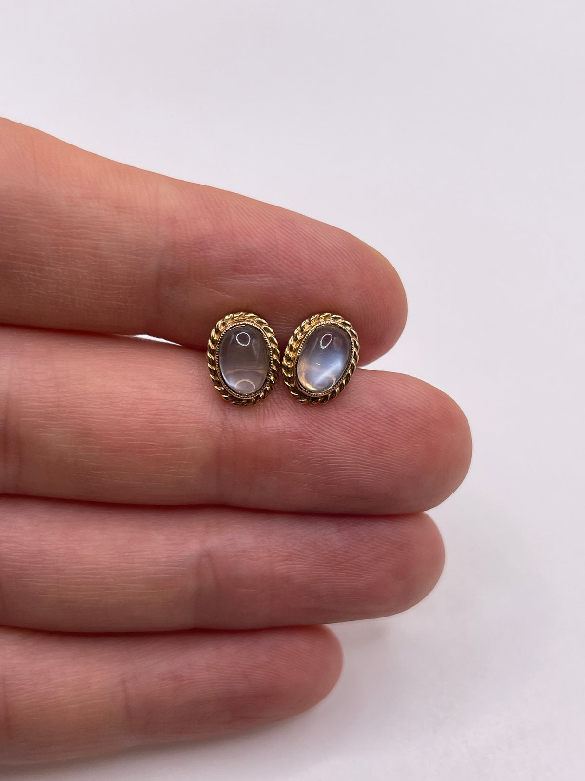 9ct gold moonstone earrings