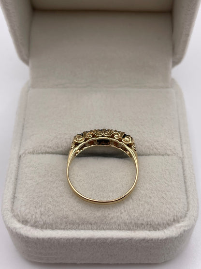9ct gold sapphire and diamond ring