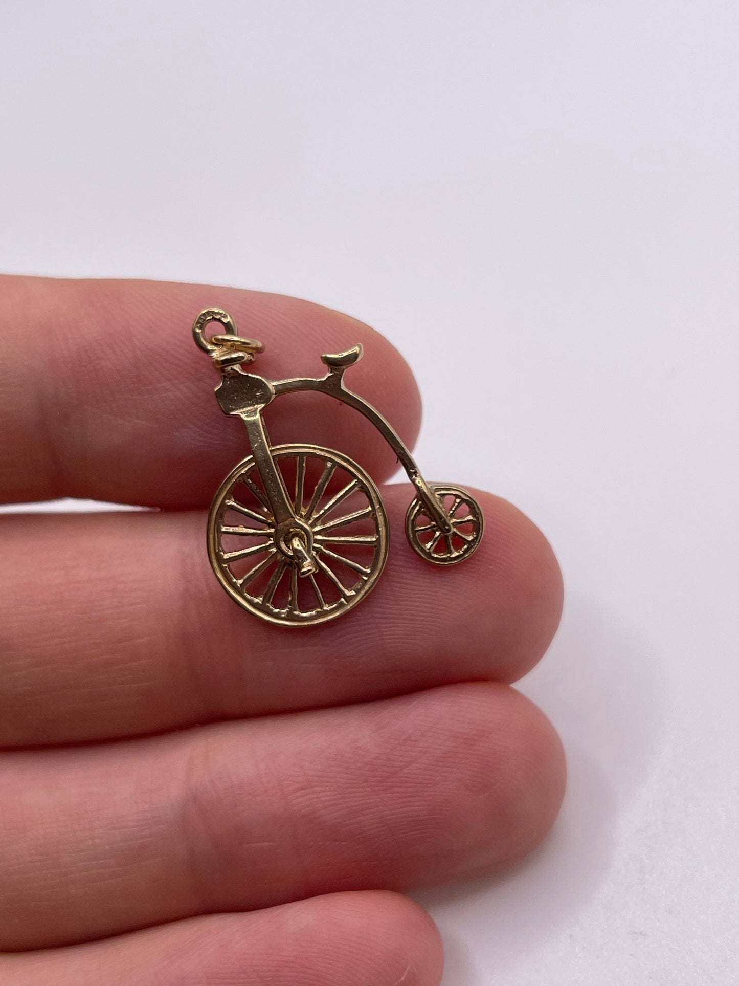 9ct gold penny farthing charm
