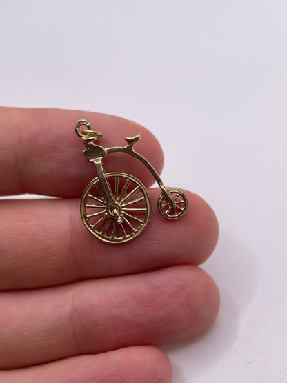 9ct gold penny farthing charm
