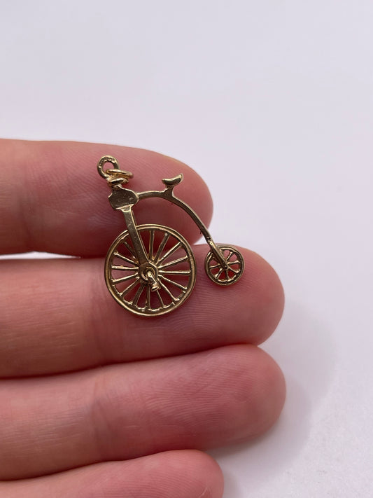 9ct gold penny farthing charm