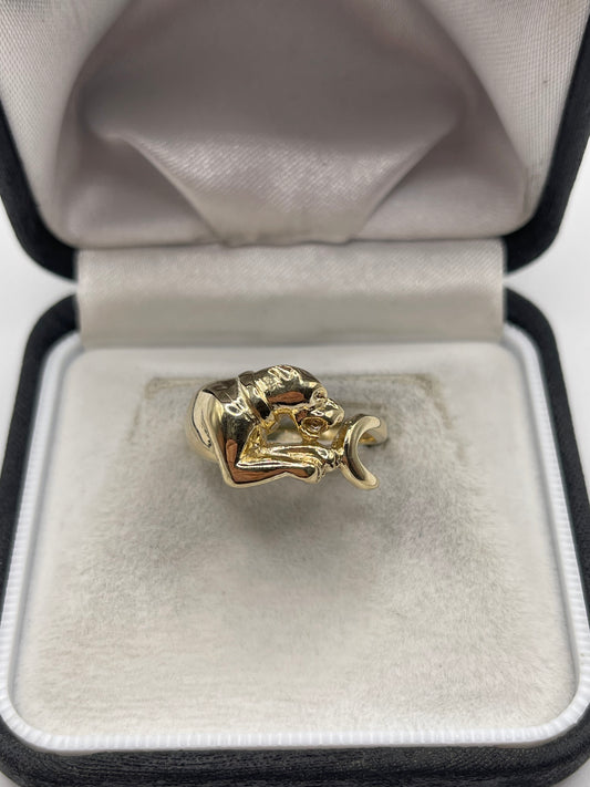 9ct gold panther ring