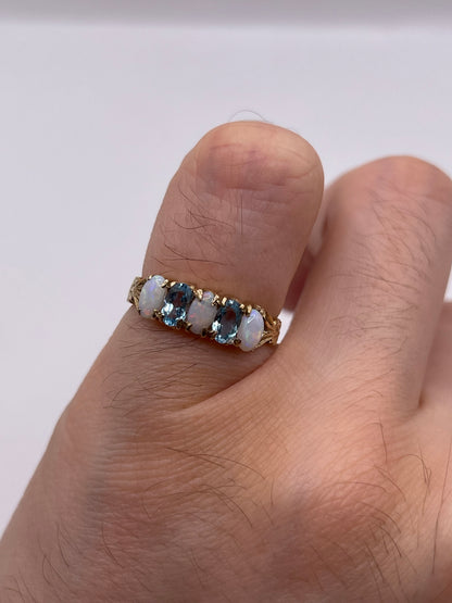 9ct gold opal and topaz ring