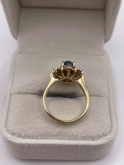 9ct gold sapphire and diamond ring