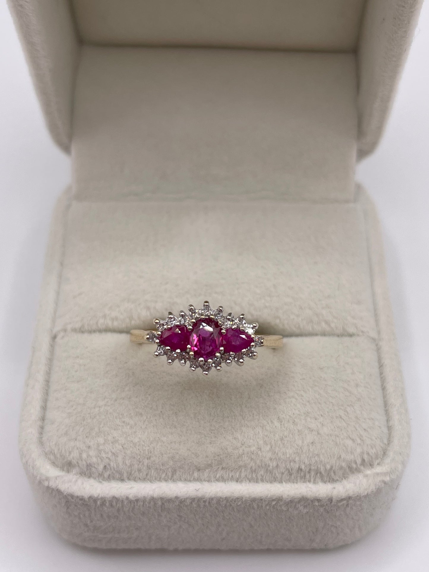 9ct gold ruby and diamond ring