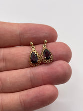 Load image into Gallery viewer, 9ct gold garnet earrings
