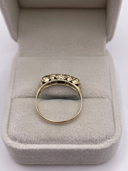 9ct gold sapphire and diamond ring