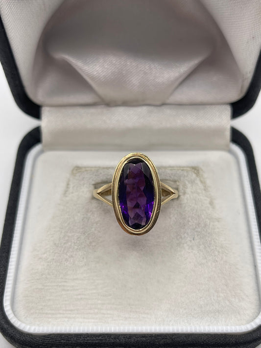 9ct gold amethyst ring
