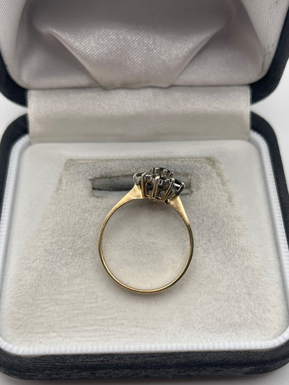 9ct gold sapphire and diamond ring