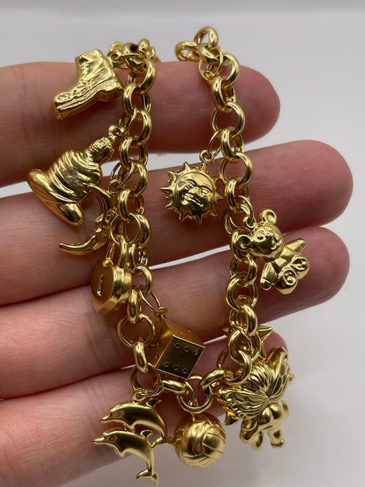 9ct gold charm bracelet