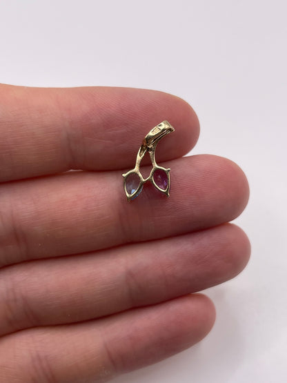 9ct gold topaz and amethyst pendant