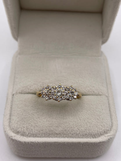 14ct gold diamond cluster ring